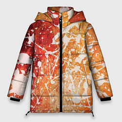 Куртка зимняя женская Текстура - White on orange, цвет: 3D-красный