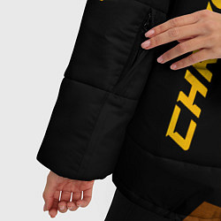 Куртка зимняя женская Chrysler - gold gradient: надпись, символ, цвет: 3D-черный — фото 2