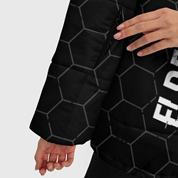 Куртка зимняя женская Elden Ring glitch на темном фоне: по-вертикали, цвет: 3D-черный — фото 2