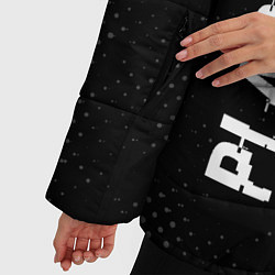 Куртка зимняя женская Placebo glitch на темном фоне: надпись, символ, цвет: 3D-черный — фото 2