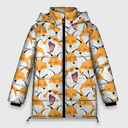 Куртка зимняя женская Хитрые лисы, цвет: 3D-черный