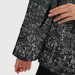 Куртка зимняя женская Черная каллиграфия, цвет: 3D-черный — фото 2