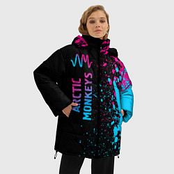 Куртка зимняя женская Arctic Monkeys - neon gradient: по-вертикали, цвет: 3D-черный — фото 2