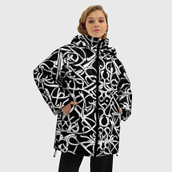 Куртка зимняя женская Викторианский орнамент, цвет: 3D-красный — фото 2