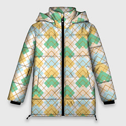 Куртка зимняя женская Ромбический узор, цвет: 3D-светло-серый