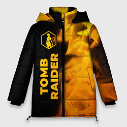 Куртка зимняя женская Tomb Raider - gold gradient: по-вертикали, цвет: 3D-черный