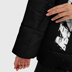 Куртка зимняя женская Mazda speed на темном фоне со следами шин: надпись, цвет: 3D-черный — фото 2