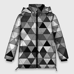 Куртка зимняя женская Геометрические фигуры треугольник, цвет: 3D-черный