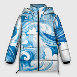 Куртка зимняя женская Голубые волны, цвет: 3D-светло-серый