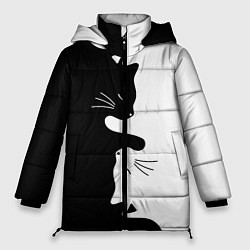 Куртка зимняя женская Котики Инь-Янь, цвет: 3D-светло-серый