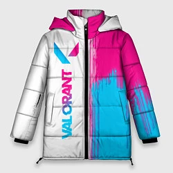 Куртка зимняя женская Valorant neon gradient style: по-вертикали, цвет: 3D-черный
