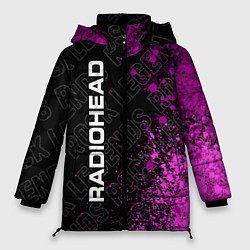 Куртка зимняя женская Radiohead rock legends: по-вертикали, цвет: 3D-черный