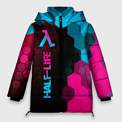 Куртка зимняя женская Half-Life - neon gradient: по-вертикали, цвет: 3D-черный