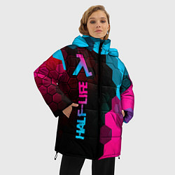 Куртка зимняя женская Half-Life - neon gradient: по-вертикали, цвет: 3D-черный — фото 2