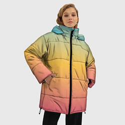 Куртка зимняя женская Градиент Персиковый закат, цвет: 3D-светло-серый — фото 2