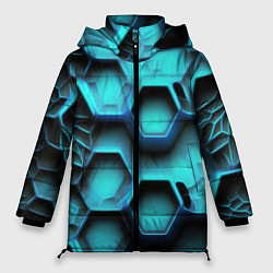 Куртка зимняя женская Броня из неоновых плит, цвет: 3D-черный