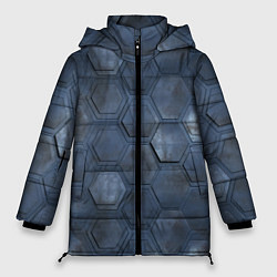 Куртка зимняя женская Металлические плиты, цвет: 3D-черный