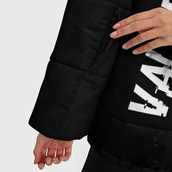 Куртка зимняя женская Valorant glitch на темном фоне: надпись, символ, цвет: 3D-черный — фото 2