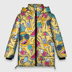 Куртка зимняя женская Летний позитив, цвет: 3D-черный