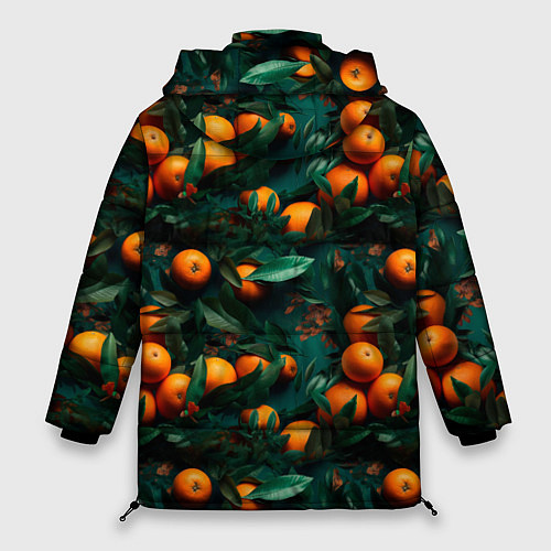 Женская зимняя куртка Яркие апельсины / 3D-Светло-серый – фото 2