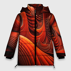 Куртка зимняя женская Оранжевая абстракция, цвет: 3D-светло-серый