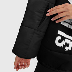 Куртка зимняя женская Slipknot glitch на темном фоне: надпись, символ, цвет: 3D-черный — фото 2