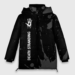 Куртка зимняя женская Death Stranding glitch на темном фоне: по-вертикал, цвет: 3D-черный