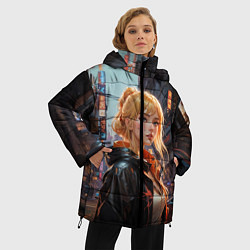 Куртка зимняя женская Боевая городская девчонка, цвет: 3D-красный — фото 2