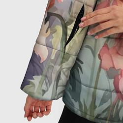 Куртка зимняя женская Акварельные лилии, цвет: 3D-светло-серый — фото 2