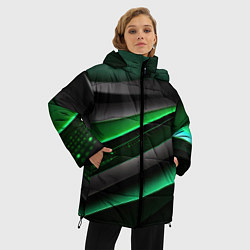 Куртка зимняя женская Black green line, цвет: 3D-светло-серый — фото 2
