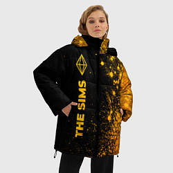 Куртка зимняя женская The Sims - gold gradient: по-вертикали, цвет: 3D-черный — фото 2