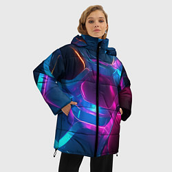 Куртка зимняя женская Неоновый синий фон, цвет: 3D-красный — фото 2