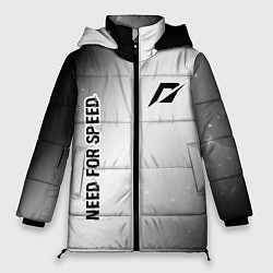 Женская зимняя куртка Need for Speed glitch на светлом фоне: надпись, си
