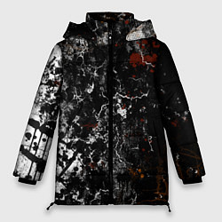 Куртка зимняя женская Граффити абстрактный рисунок, цвет: 3D-светло-серый