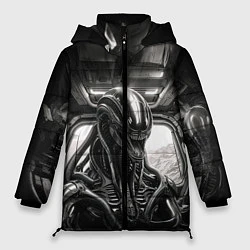 Куртка зимняя женская Ксеноморф в каюте космического корабля, цвет: 3D-черный