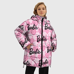 Куртка зимняя женская Логотип Барби и розовое кружево, цвет: 3D-светло-серый — фото 2