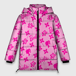 Куртка зимняя женская Барби паттерн розовый, цвет: 3D-черный