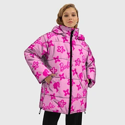 Куртка зимняя женская Барби паттерн розовый, цвет: 3D-светло-серый — фото 2