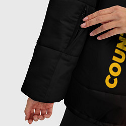 Куртка зимняя женская Counter-Strike 2 - gold gradient: по-вертикали, цвет: 3D-черный — фото 2