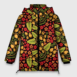 Куртка зимняя женская Хохломская роспись - хохлома, цвет: 3D-светло-серый
