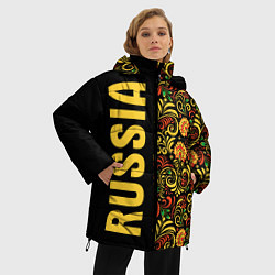 Куртка зимняя женская Russia хохлома, цвет: 3D-светло-серый — фото 2