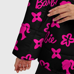 Куртка зимняя женская Барби паттерн черно-розовый, цвет: 3D-черный — фото 2