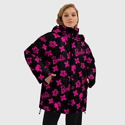 Куртка зимняя женская Барби паттерн черно-розовый, цвет: 3D-черный — фото 2