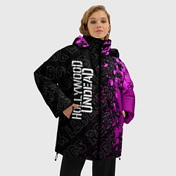 Куртка зимняя женская Hollywood Undead rock legends: по-вертикали, цвет: 3D-черный — фото 2