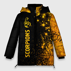 Куртка зимняя женская Scorpions - gold gradient: по-вертикали, цвет: 3D-черный