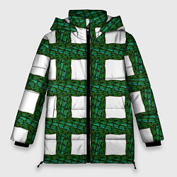 Куртка зимняя женская Зеленые змейки, цвет: 3D-черный
