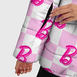 Куртка зимняя женская Розовая шашка и Барби, цвет: 3D-светло-серый — фото 2