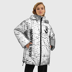 Куртка зимняя женская Death Stranding glitch на светлом фоне: надпись, с, цвет: 3D-черный — фото 2