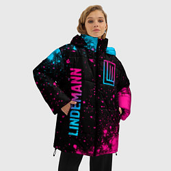 Куртка зимняя женская Lindemann - neon gradient: надпись, символ, цвет: 3D-черный — фото 2