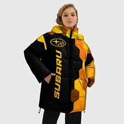 Куртка зимняя женская Subaru - gold gradient: по-вертикали, цвет: 3D-черный — фото 2